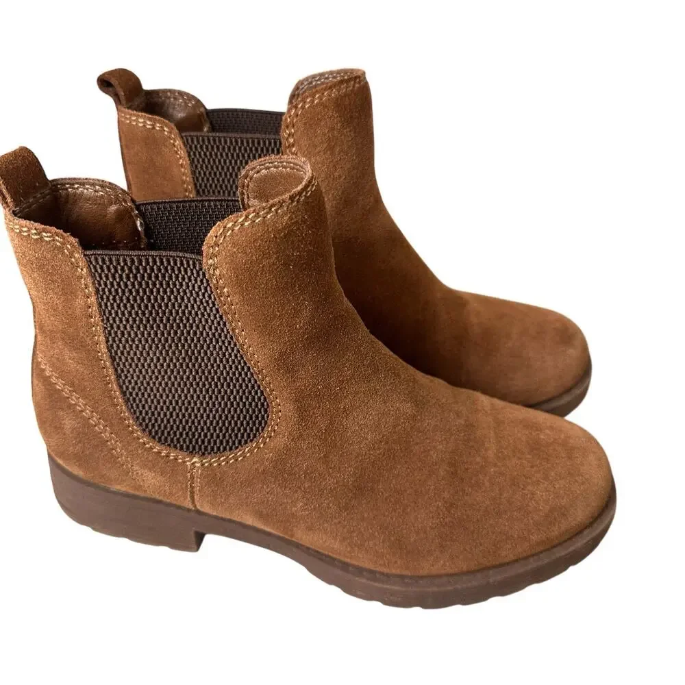 Bjorndal Brenna Chelsea Boots Brown Suede Booties Pull On Women’s Sz. 7 Comfort - Picture 10 of 16